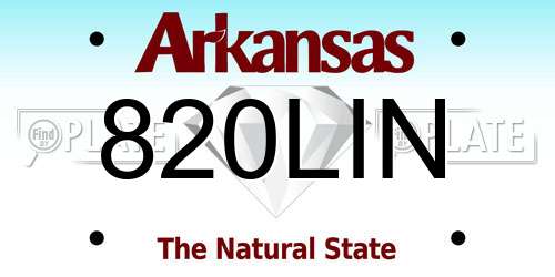 820LIN Arkansas License Plate
