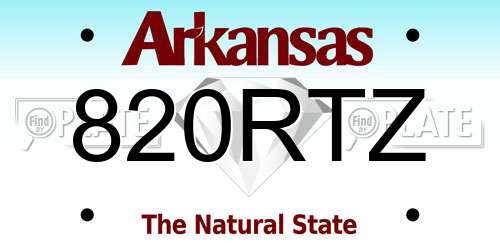 820RTZ Arkansas License Plate