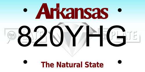820YHG Arkansas License Plate