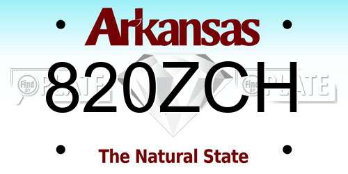 820ZCH Arkansas License Plate