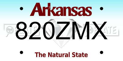 820ZMX Arkansas License Plate