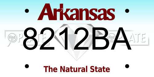 8212BA Arkansas License Plate