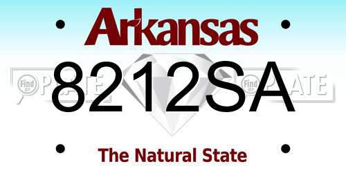 8212SA Arkansas License Plate