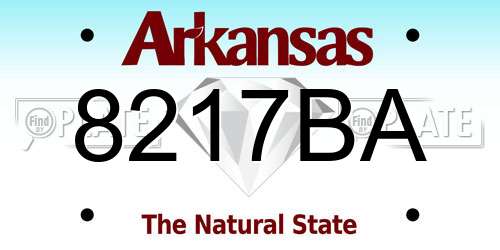 8217BA Arkansas License Plate