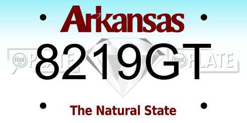 8219GT Arkansas License Plate