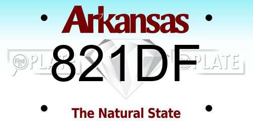 821DF Arkansas License Plate