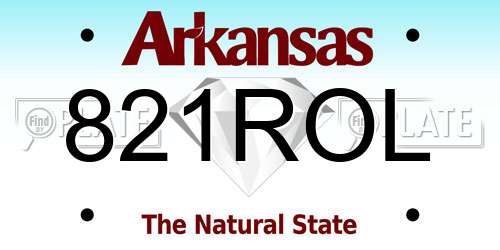 821ROL Arkansas License Plate