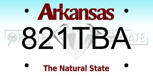 821TBA Arkansas License Plate