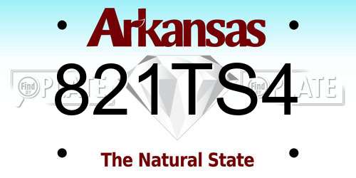 821TS4 Arkansas License Plate