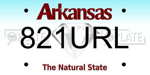 821URL Arkansas License Plate