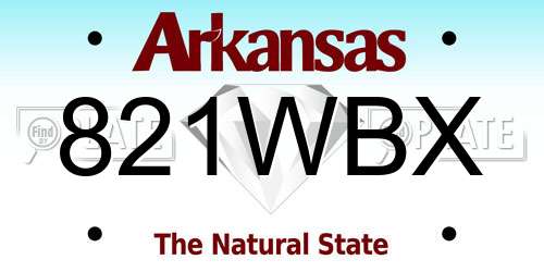 821WBX Arkansas License Plate