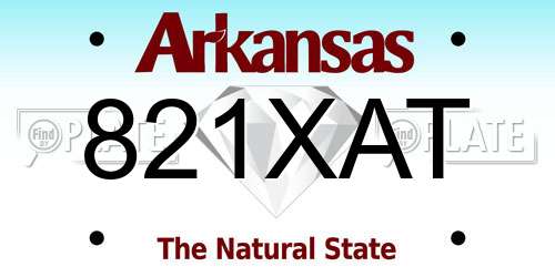 821XAT Arkansas License Plate