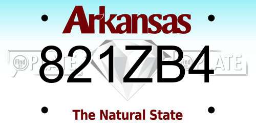 821ZB4 Arkansas License Plate
