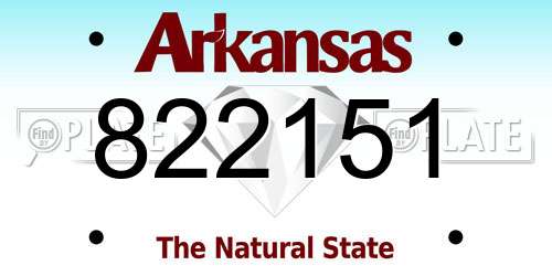822151 Arkansas License Plate