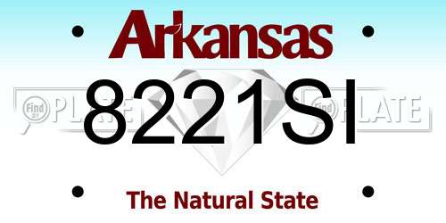 8221SI Arkansas License Plate