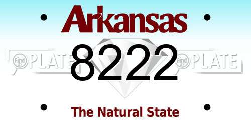 8222 Arkansas License Plate