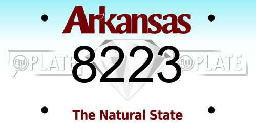 8223 Arkansas License Plate