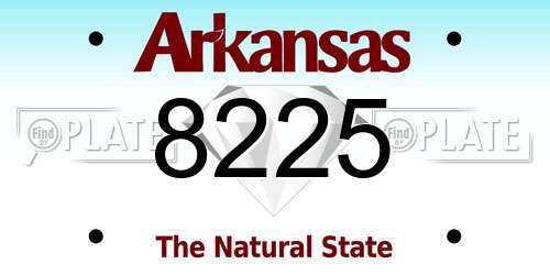 8225 Arkansas License Plate