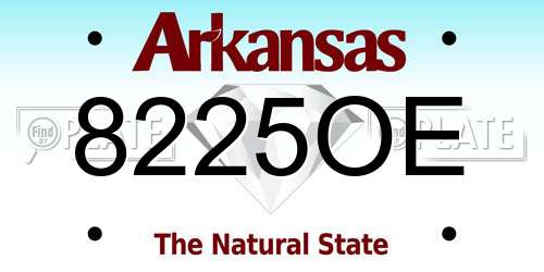 8225OE Arkansas License Plate