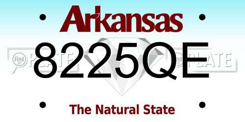 8225QE Arkansas License Plate