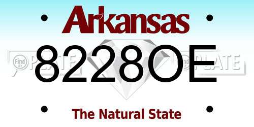 8228OE Arkansas License Plate