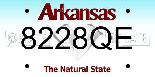 8228QE Arkansas License Plate