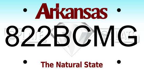 822BCMG Arkansas License Plate