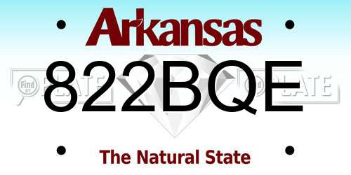 822BQE Arkansas License Plate