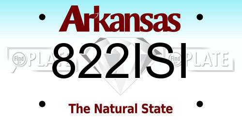 822ISI Arkansas License Plate