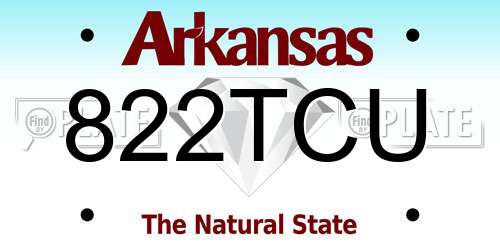 822TCU Arkansas License Plate