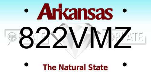 822VMZ Arkansas License Plate