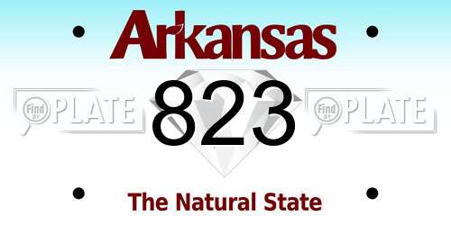 823 Arkansas License Plate