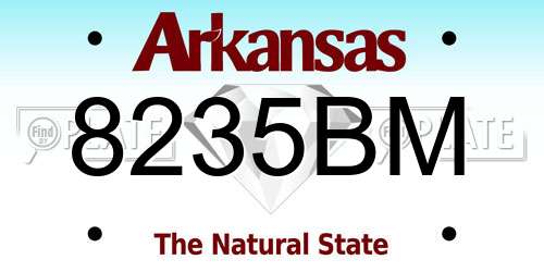 8235BM Arkansas License Plate