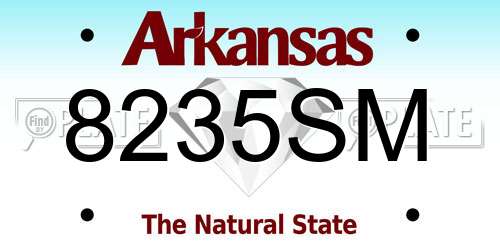 8235SM Arkansas License Plate