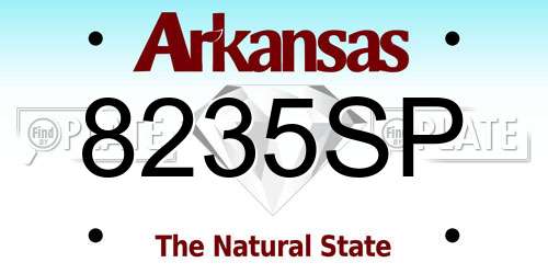 8235SP Arkansas License Plate