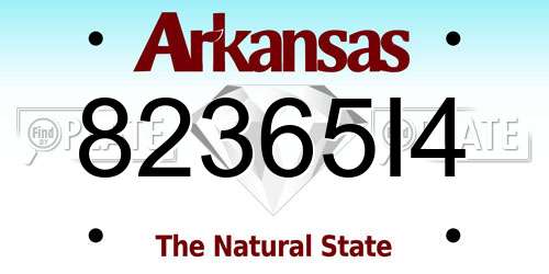 82365I4 Arkansas License Plate