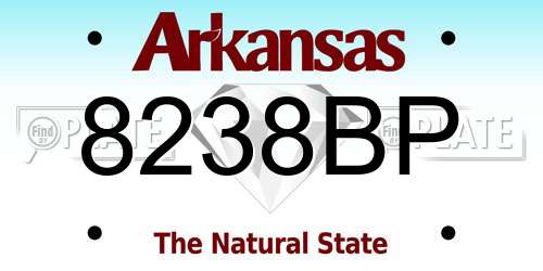 8238BP Arkansas License Plate