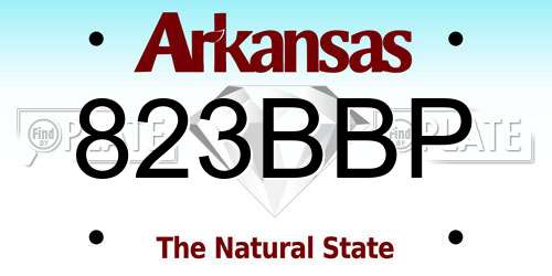 823BBP Arkansas License Plate