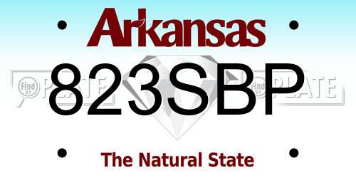 823SBP Arkansas License Plate
