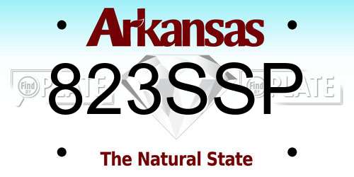 823SSP Arkansas License Plate