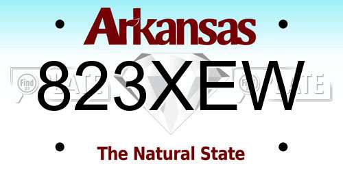 823XEW Arkansas License Plate
