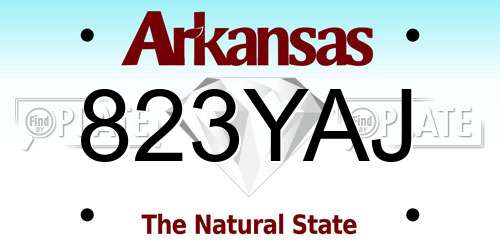 823YAJ Arkansas License Plate