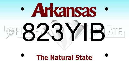 823YIB Arkansas License Plate