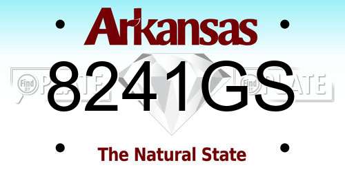 8241GS Arkansas License Plate