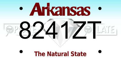 8241ZT Arkansas License Plate