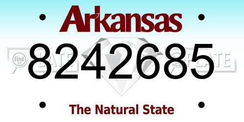 8242685 Arkansas License Plate