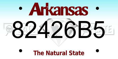 82426B5 Arkansas License Plate