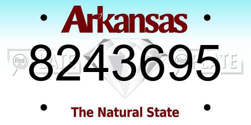 8243695 Arkansas License Plate