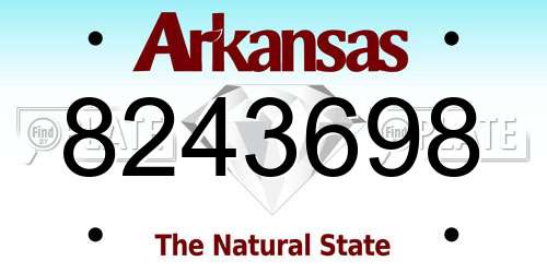8243698 Arkansas License Plate