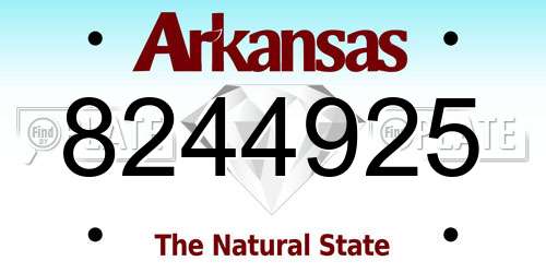 8244925 Arkansas License Plate